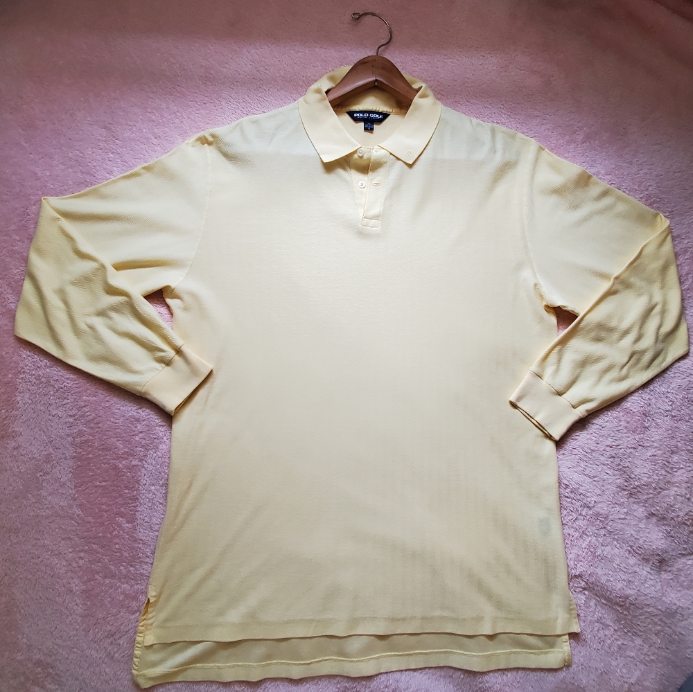 Men's Ralph Lauren Polo Golf Long Sleeve Shirt Yellow Size XL